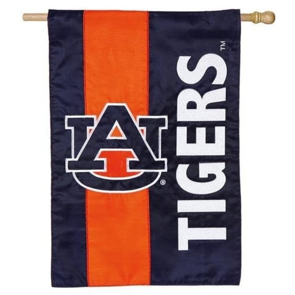 Auburn Tigers 28x44 Double Sided Applique House Flag Outdoor Football Large New - Picture 1 of 8